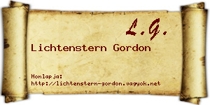 Lichtenstern Gordon névjegykártya
